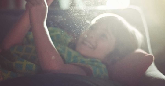 ray of light illuminating dust particles indoors